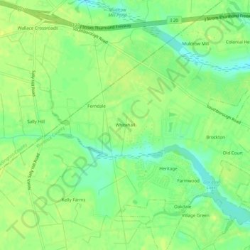 Whitehall topographic map, elevation, terrain