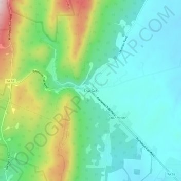 Cove Gap topographic map, elevation, terrain