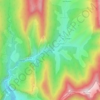 La Pastorale topographic map, elevation, terrain