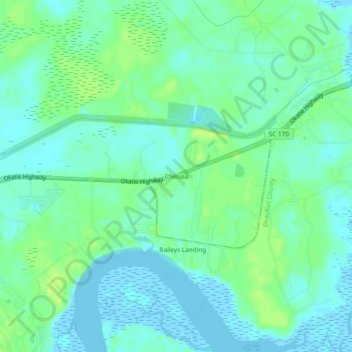 Chelsea topographic map, elevation, terrain