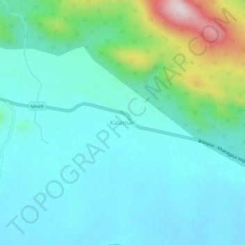 Kalamati topographic map, elevation, terrain