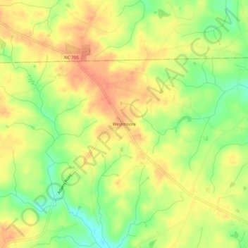 Westmoore topographic map, elevation, terrain