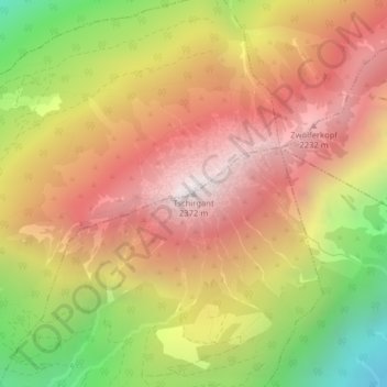 Tschirgant topographic map, elevation, terrain