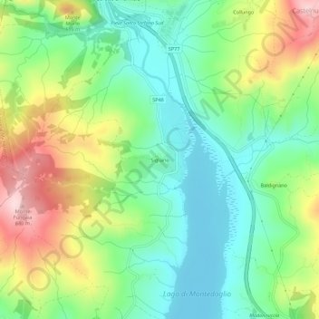 Sigliano topographic map, elevation, terrain
