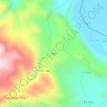 Siguis topographic map, elevation, terrain
