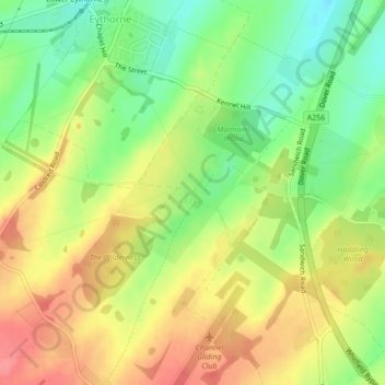 Waldershare topographic map, elevation, terrain