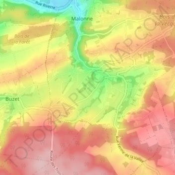 Champ-Ha topographic map, elevation, terrain