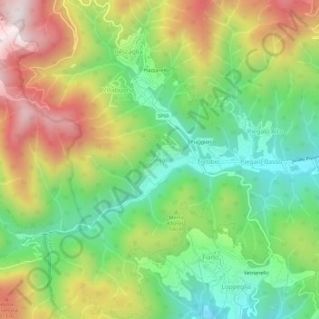 Convalle topographic map, elevation, terrain