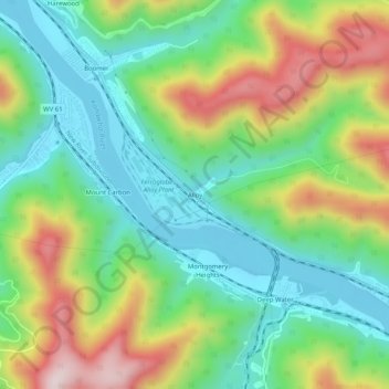 Alloy topographic map, elevation, terrain