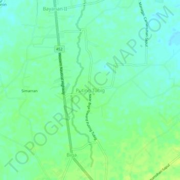 Puting Tubig topographic map, elevation, terrain