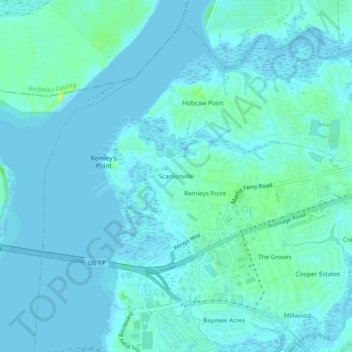 Scanlonville topographic map, elevation, terrain