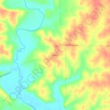 Sandals topographic map, elevation, terrain