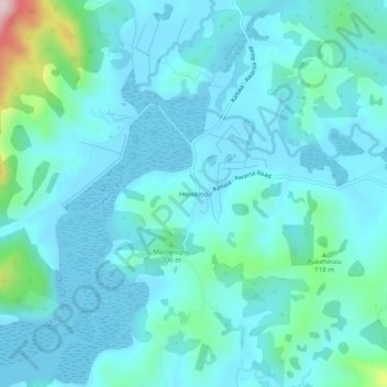 Herekino topographic map, elevation, terrain