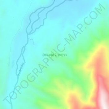Soldado Cisneros topographic map, elevation, terrain