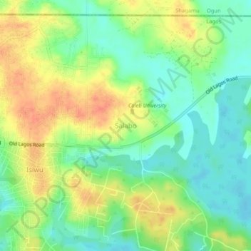 Salabo topographic map, elevation, terrain