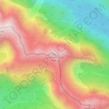 Cerro Whimper topographic map, elevation, terrain
