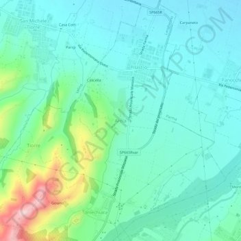 Arola topographic map, elevation, terrain
