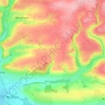 Ash Barton topographic map, elevation, terrain