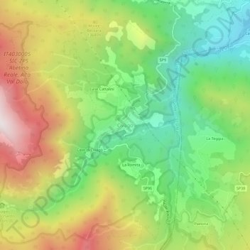 Civago topographic map, elevation, terrain