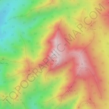 Tikaboo Peak topographic map, elevation, terrain