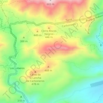 La Serrata topographic map, elevation, terrain