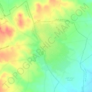 Sidi Alouane topographic map, elevation, terrain