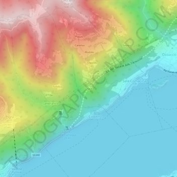 Croce topographic map, elevation, terrain