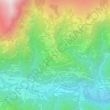 Becetto topographic map, elevation, terrain
