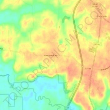 Scale topographic map, elevation, terrain