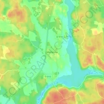Merlänna topographic map, elevation, terrain