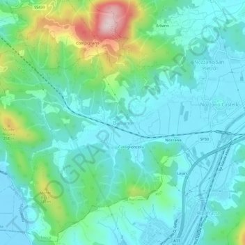 Balbano topographic map, elevation, terrain