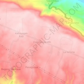 Commonwealth topographic map, elevation, terrain