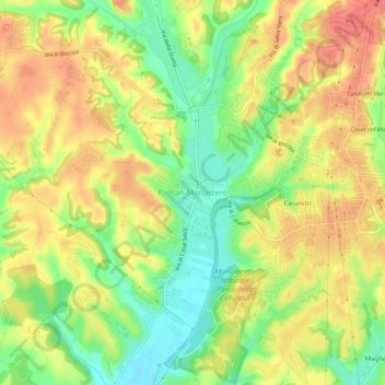 Pantan Monastero topographic map, elevation, terrain