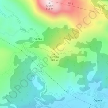 Cotorro topographic map, elevation, terrain