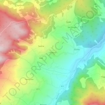 I Rabbini topographic map, elevation, terrain