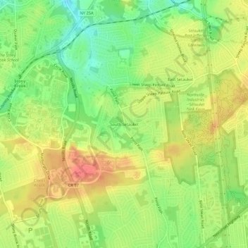 South Setauket topographic map, elevation, terrain
