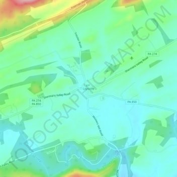 Loysville topographic map, elevation, terrain