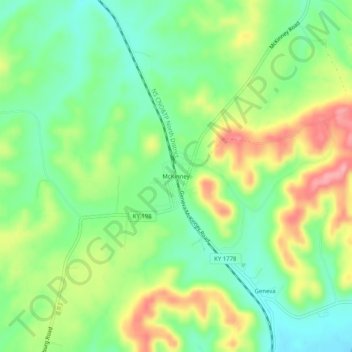 McKinney topographic map, elevation, terrain