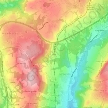 Lecy topographic map, elevation, terrain