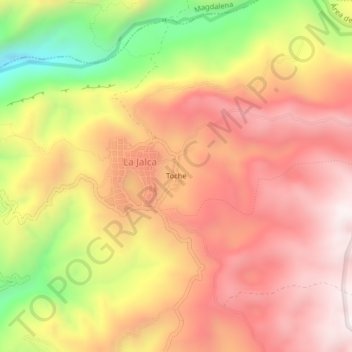 Toche topographic map, elevation, terrain