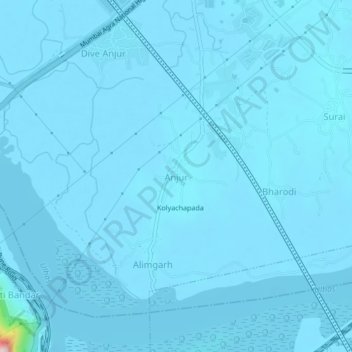 Anjur topographic map, elevation, terrain