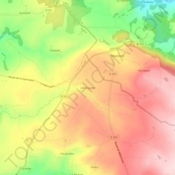 Les Croutes topographic map, elevation, terrain