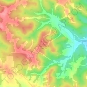 High Point topographic map, elevation, terrain