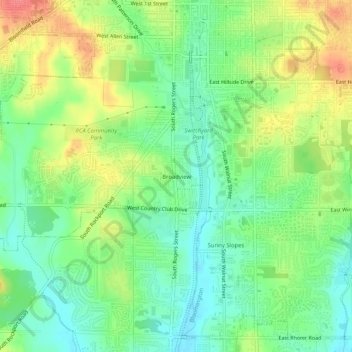 Broadview topographic map, elevation, terrain