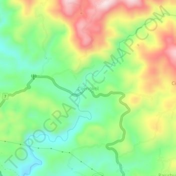 Cijengkol topographic map, elevation, terrain