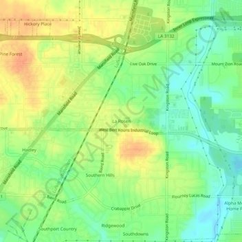 La Rosen topographic map, elevation, terrain