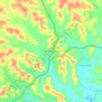 Yamoransa topographic map, elevation, terrain