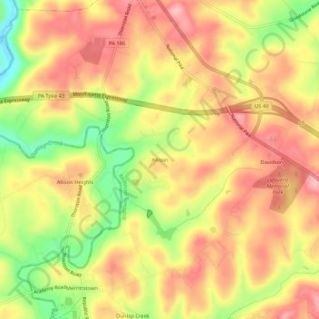 Allison topographic map, elevation, terrain