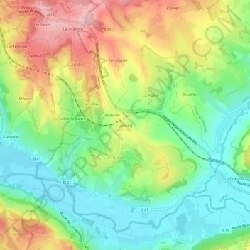 Lestang topographic map, elevation, terrain