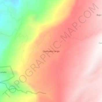Quebrada Larga topographic map, elevation, terrain